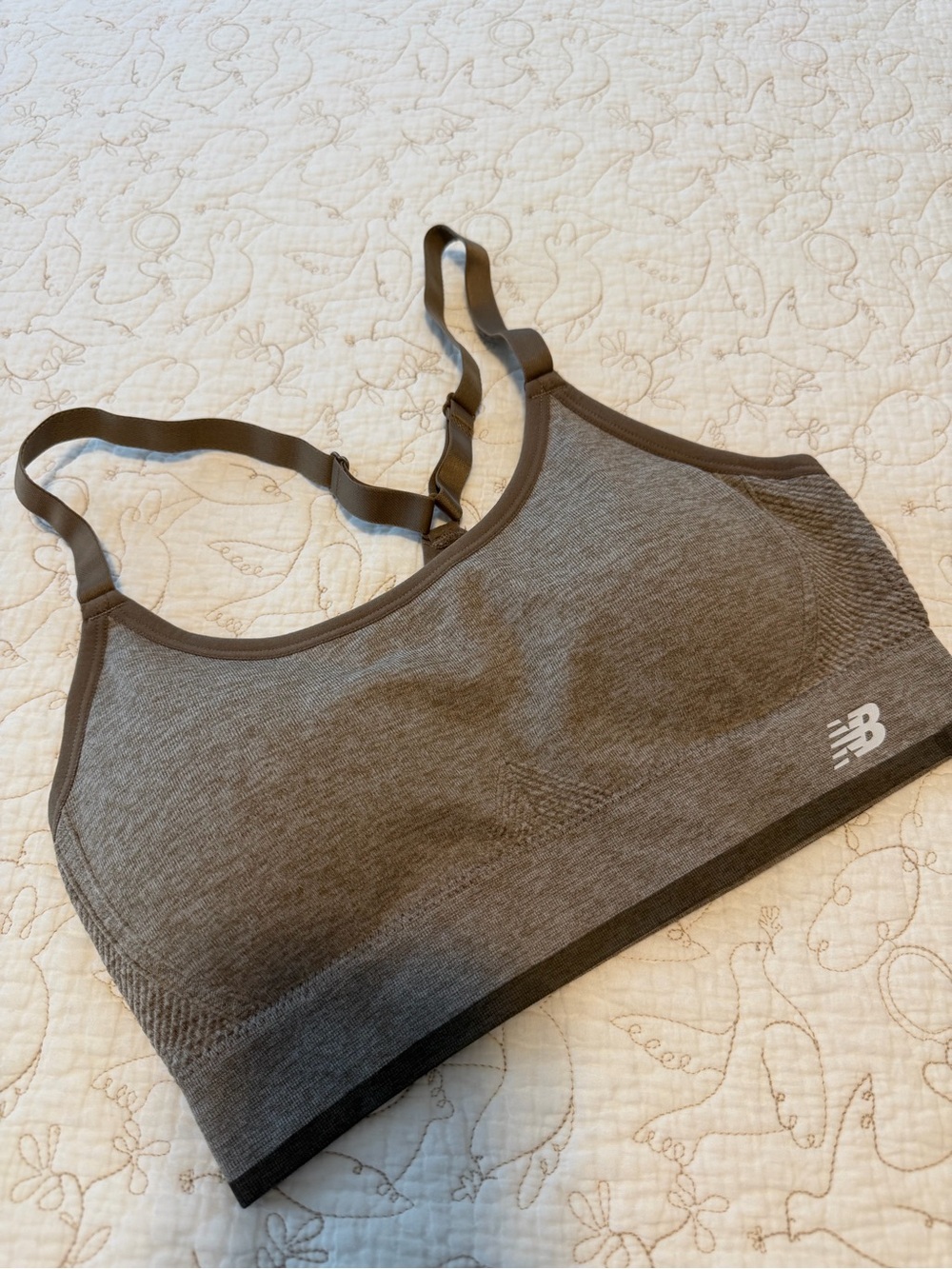 New Balance Tan Seamless Adjustable Strappy Sports Bra
